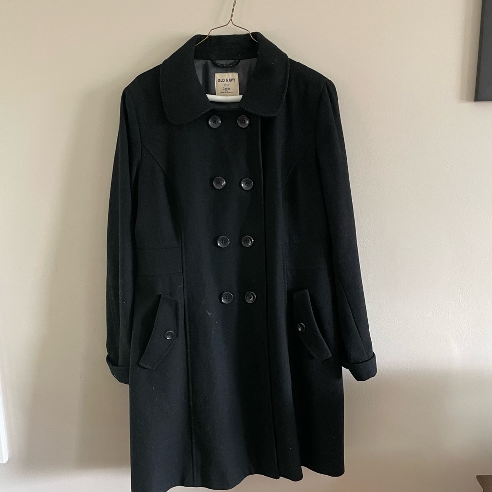 Black Felt Pea Coat